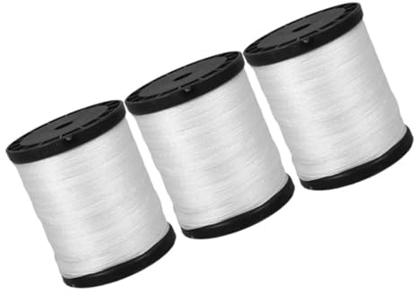 KONTONTY 3 Rolls Nylon Masonry String Line Cord for Construction Sites, Strong Flexible Twisted Nylon Twine for Bricklaying and Masonry Jobs