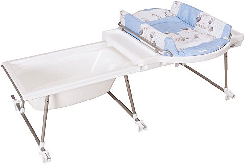 Geuther Aqualino - Mono cambiador de baño (PVC, nº 93 + soporte para bañera deslizante con bañera incluido)