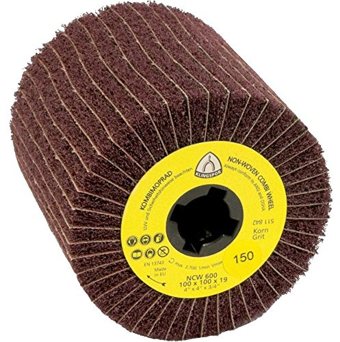 Klingspor 258907 - NCW 600 S Vlies-Satinierwalze, rotbraun, 100x100x19, Verpackungseinheit 1 - Korn 150, medium