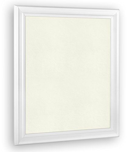 Bilderrahmen in Weiß Matt OHNE Verglasung Rahmen Barockrahmen mit Passepartout ohne Ausschnitt (Athen) 30x60cm (DIN A4) Weiß (matt) mit Passepartout in Cremeweiß