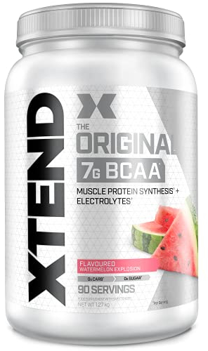 XTEND Original - BCAA-Pulver - Wassermelonenexplosion | Ergänzungsmittel mit verzweigtkettigen Aminosäuren | 7 g BCAA + Muskelproteinsynthese Elektrolyte für Regeneration & Hydration | 90 Portionen