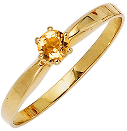Jobo Damen-Ring aus 14 Karat 585 Gold mit Citrin