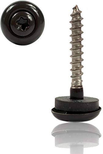 Spenlgerschrauben RAL 8019 Testa di Moro/dunkelbraun 4,5x35 mm á 200 Stück/Packung 2-tlg. mit EPDM Dichtscheibe & TX20 Antrieb, Torx Spengler Schrauben selbstdichtend mit Linsenkopf
