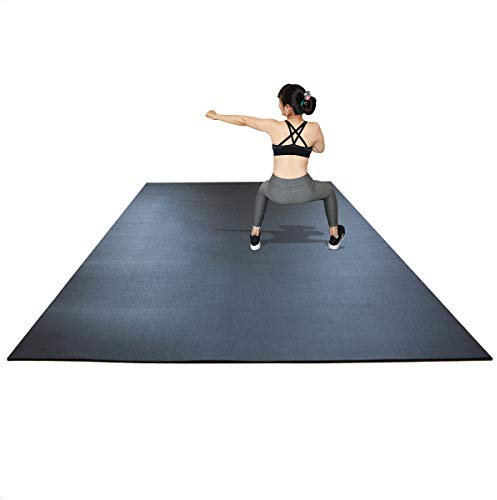RevTime Extra große Gymnastikmatte, 1,8 x 1,8 m, 7 mm dick und hohe Dichte, für Cardio- und Yoga-Workouts, strapazierfähige Gymnastikmatte, schwarz