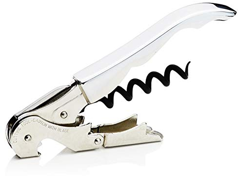 PULLTAP'S GENUINE Classic 500 Cromado - Sacacorchos de camarero para uso profesional - Fabricado en España - Incluye doble palanca articulada, navaja cortacápsulas y abrebotellas