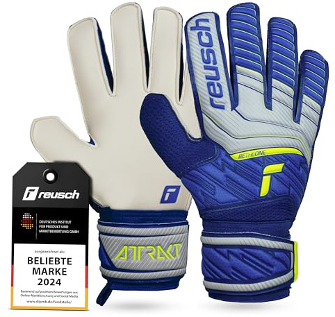 Reusch Guantes de Portero para Adultos, Agarre Robusto y Ajuste Estable | Resistente, para entrenamiento y juego, césped artificial, césped natural y campo duro, tamaño 7,5 – 11, atrae sólido