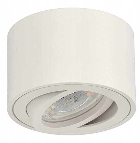 EDO Round Surface-Mounted Ceiling Spotlight ZALDA OV White, Modern Adjustable Ceiling Spot - Ø80*50mm, 230V Downlight, Aluminium Lamp, Spot for Living Room, Bedroom, Kitchen (not incl. Bulb)