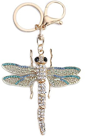 ARFUKA Schlüsselanhänger Libelle Anhänger Schlüsselhalter Schlüsselringe Handtaschenanhänger Kristall Strass Taschenanhänger Autoschlüsselanhänger Keychain Geschenke für frauen