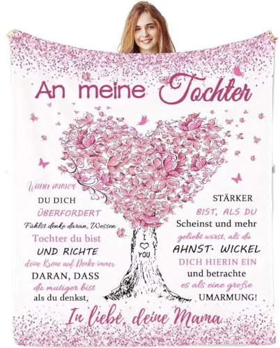 Personalisierte Decke für Tochter, Geschenk von Mama, 200x150cmFlanelldecke | Mutter Tochter Geschenke, Kuscheldecke Flauschige, Witziges Geburtstagsgeschenk für Meine ,Geburtstag Mädchen Für Schlafsofas