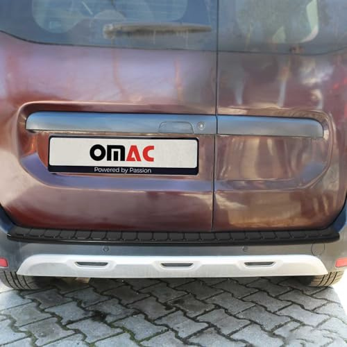 OMAC Ladekantenschutz für Dacia Dokker 2012-2022 Acryl glänzend schwarz | Stoßstangenschutz, fahrzeugspezifische Passform