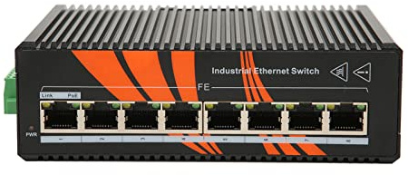 Pyhodi Switch Ethernet, Protezione da Sovraccarico a 8 Porte Plug And Play Switch Ethernet Industriali per Guida DIN da 12 a 58 V CC per elettricità