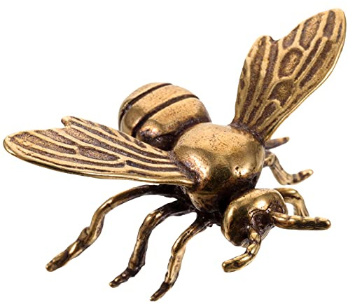 OSALADI Décoration Feng Shui - Figurine d'abeille rétro en Laiton - Petites Figurines d'animaux - Statue d'abeille - Décoration de Bureau pour Bureau Rustique à la Maison - d'insectes
