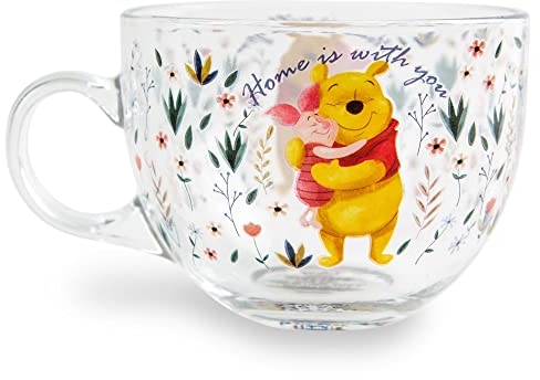 Disney Winnie the Pooh and Piglet - Taza de café grande para espresso, té, moca, capacidad para 16 onzas
