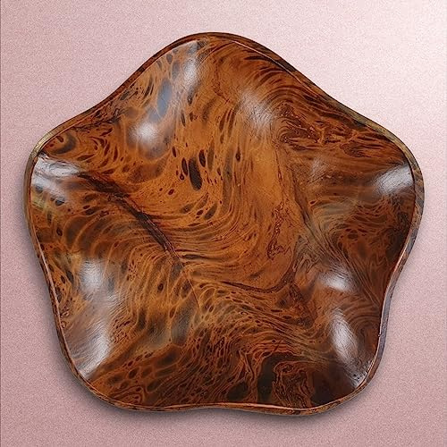 Kinaree Bol en bois de manguier étoile – Bol à goûter en bois véritable – Bol à fruits dans différentes tailles et motifs (moyen)