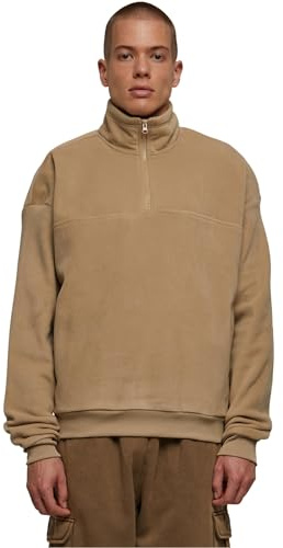 Urban Classics Men's Basic Polar Fleece Troyer Sweatshirt, Warmsand,