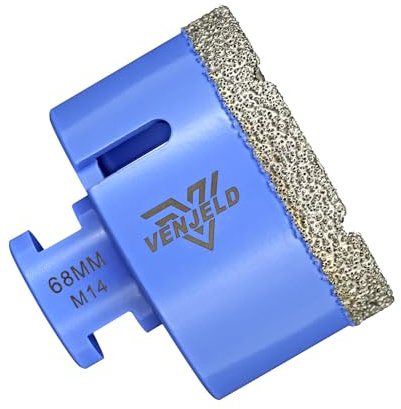Foret Diamant Carrelage 68mm Scie Cloche avec Filetage M14 Perçage à Sec pour Céramique Porcelaine Carrelage Granit Marbre Pierre VENJELD
