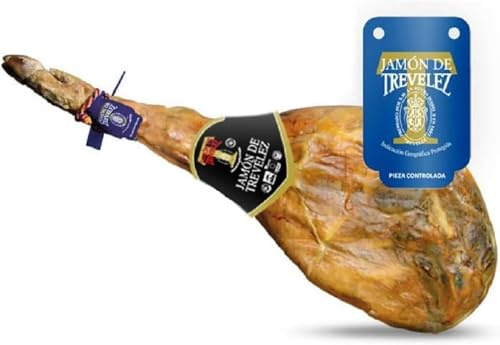 LalolaGourmet - Jambon Serrano Trevélez I.G.P. (7.5/8 kg) - Jambon Espagnol Blanc - Label BLUE Avec Plus de 17 Mois de Maturation Naturelle - 100% Naturel et Sans Gluten