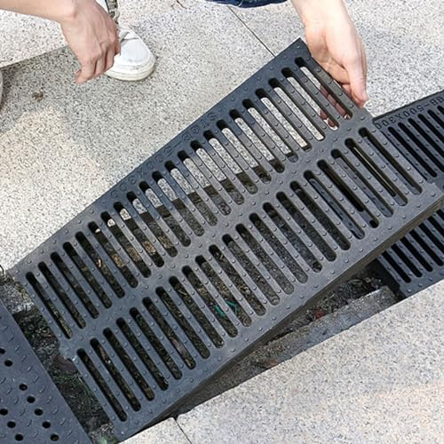 Entwässerungs Gitter Roste Abdeckung Abflussgitter Abdeckung Für Außenabfluss Rechteckig, Entwässerungsgrabenabdeckungen Nur/ Hof Garten Terrasse Regenabflussplatten-Deckel Mit Löchern Zum Auffangen V
