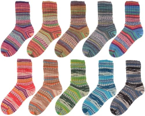 SUPERGARNE Sockenwolle Aktiv 4-fädig – 1000 g (10x100g), Strapazierfähig, Maschinenwaschbar, Made in Italy, Ideal für Socken und Strickprojekt (Country)