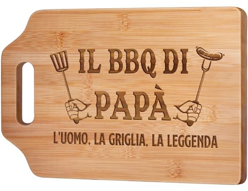 Gleevara Regalo Papà, Regalo Papà Compleanno - Tagliere in Bambù Inciso, Idee Regalo per Papà, Regali Papà Cucina da Parte di Figlia