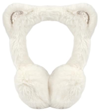 BTHRORO Kids Winter Earmuffs Cute Animal Bear Ear Muffs Plush Warm Earmuffs Adjustable Ear Warmers for Outdoor Women Girls