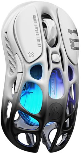 GravaStar Mercury M1 Pro Mouse da gioco wireless, in lega di magnesio leggera, 26.000 DPI, sensore PAW3395DM, 5 pulsanti programmabili, supporto cablato/2,4 GHz/BT, fino a 200 ore di durata della