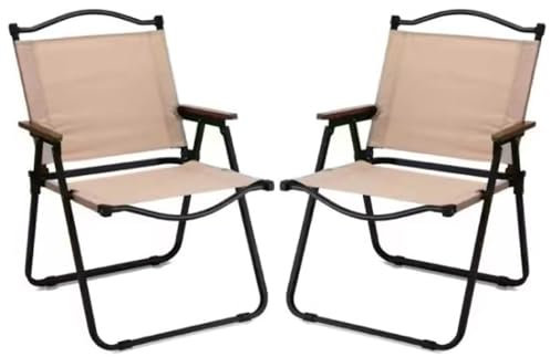 Faltbarer Strandstuhl mit Armlehnen aus Holz, tragbarer Lounge-Sessel für Camping/Outdoor-Aktivitäten, strapazierfähig, flach liegend, Sonnenstuhl, 2 Stück