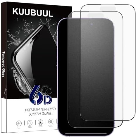 KUUBUUL Matt Schutzfolie für iPhone 14 Pro Max für Panzerglas Matt, 2 Stück Blendschutz Matte Gehärtetes Glas Displayschutzfolie, Anti-Fingerabdruck, Blasenfrei Anti-Kratzer
