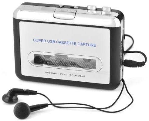 Convertisseur De Cassette vers USB Mp3 PC CD Lecteur Adaptateur avec Casque Numérisation De Bandes Anciennes Compatible avec Système Portable Vintage