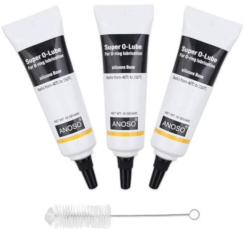 3 Stück Silikonfett für Kaffeevollautomaten, Silicone Grease, Dichtungsringfett, Verhindert Das Abdichten von, mit Reinigungsbürsten (10g*3)