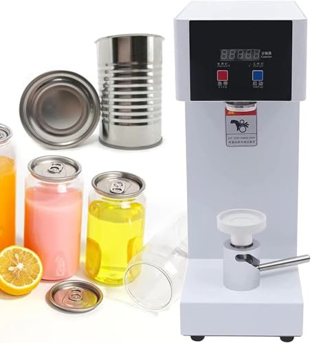 180W Electric Can Sealing Machine with Counter & LCD Display, 2.2'' Dia 3.9''-7.8'' Height Adjustable Soda Can Seamer Machine for Plastic Aluminum Cans, Tin Can Sealer Machine,110V