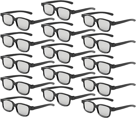 Gafas Reald 3D, gafas 3D pasivas polarizadas circulares para cine en formato Reald/películas de TV 3D con polarización pasiva - Compatible con TV y cine Paquete de 15