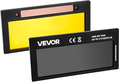 VEVOR Lente de Soldadura de Oscurecimiento Automático de 108 x 51 mm, Tono 11, Color Verdadero, con Sensores de Arco Dobles, Compatible con la Mayoría de Cascos de Soldadura para TIG, MIG, ARC