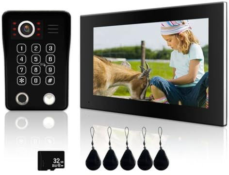Wouueso Impronta digitale 5 in 1 Sblocco WiFi Campanello Video citofono 1080P Touch Monitor Proteggere