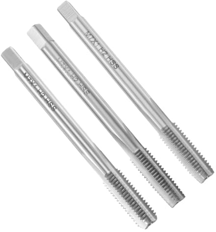 sourcing map Lot de 3 tarauds à main, M7 x 1, tarauds à vis métriques à filetage métrique en acier rapide