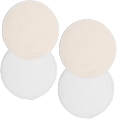 Coppette Bambù Fibra in 4 Pezzi Riutilizzabili Assorbilatte | Traspiranti, Bianche, per Allattamento, Leggere e Facili da Indossare, Confezione da 4