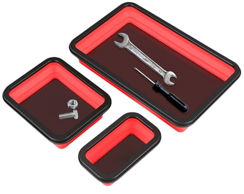 Plateau à outils magnétique | Plateau de rangement magnétique 3 pièces – Trieur de matériel pliable pour la gestion d'atelier, l'entretien des appareils, la réparation automobile pour homme