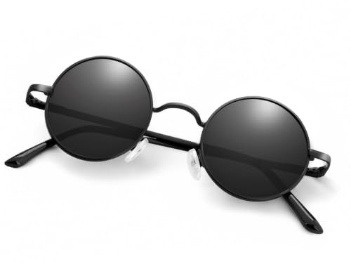 Morcheiong Retro Runde Polarisierte Sonnenbrille UV400 Hippie Style Unisex Sonnenbrillen Kreis für Damen Herren