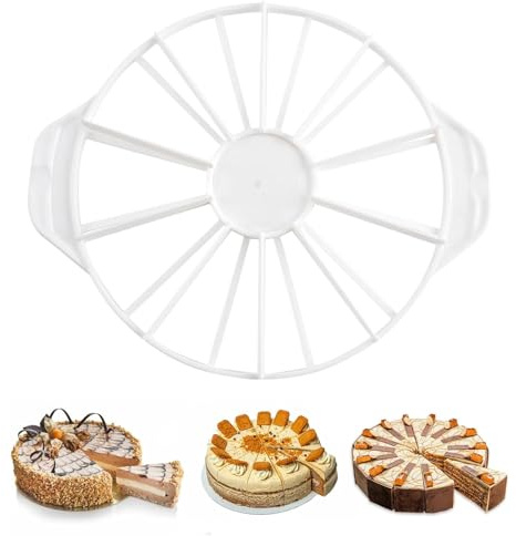 Rotulador para tartas y piojos en S | Separador de pasteles para tarta de queso con guía de porciones de 10/12/14/16, rebanadas uniformes para panaderos caseros y uso profesional