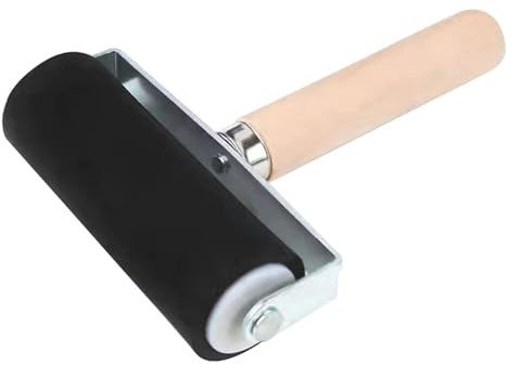 Generico Rullo in Brayer – WoodRubber 10 Cm | Rullo di Colla | Applicatore di Inchiostro | Rulli di Vernice per Artigianato Incisione Stampa A Applicatore di Inchiostro per Timbratura
