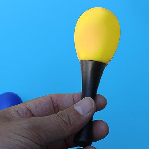 Bonbela Marakas Kids Holiday Party Shaker Rattle Hand Percussion Musical Instrument Educational Toys For Early Education (Yellow)
