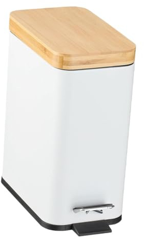 Angoily Poubelle à Pédale avec Couvercle Rectangulaire pour Salle de Bain et Cuisine Poubelle Compacte Fer pour Bureau Chambre Design Luxe et Maintien de Fraîcheur
