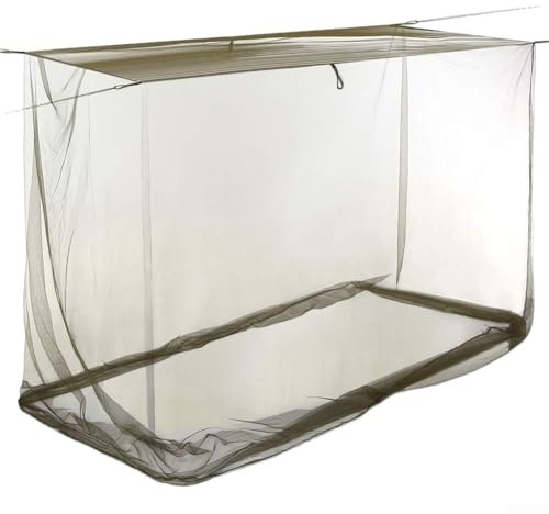 Filet de protection contre les insectes pour le camping et les aventures en plein air Installation rapide avec 6 anneaux de suspension (200 x 180 x 180 cm)