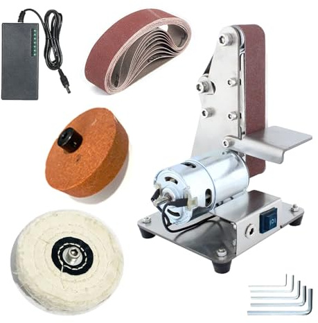 Mini lijadora de banda de 100 W, afilador de cuchillos de 7 velocidades, rectificadora multiusos fabricada en aleación de aluminio, for afilar los bordes de la cuchilla.