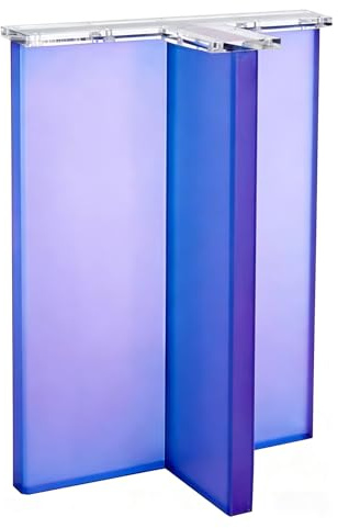 Akrylbordben, 3 cm tjocka blå-lila övergångstransparenta skrivbordben för matsalsbord/kontorsskrivbord, tunga moderna flytande bordben (200 kg lastkapacitet)