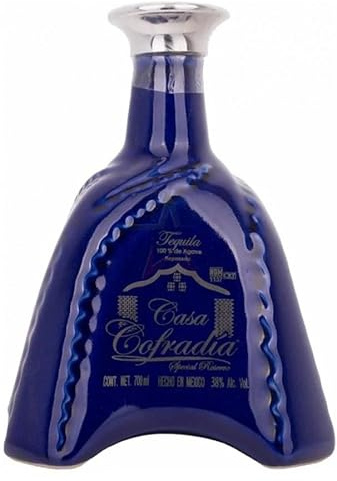 Tequila Reposado Special Reserve Casa Cofradia, 100% Agave, Bottiglia in Ceramica Artigianale, 700 ml, 38% Alc.
