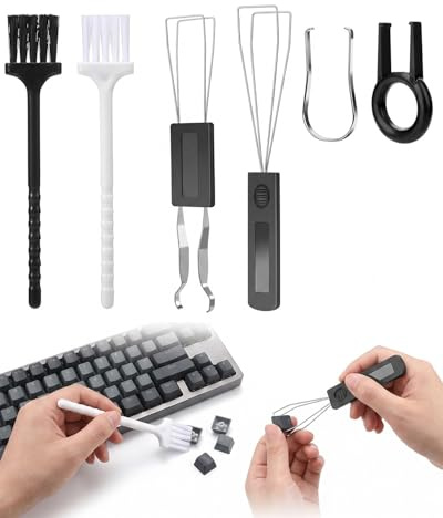YIPFEN Kit Limpieza Teclado 6 piezas – Extractor Teclas y Switches, Cepillo y Pinzas. Indispensable para Teclados Mecánicos y Gaming: ¡Limpieza Profunda y Mantenimiento Esencial!