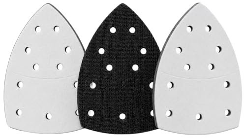 3PCS Foam Interface Pads for Mouse Sander 11-Hole for Bosch Sander Pads | Soft Foam Sanding Pads Compatible with Bosch Multi-Sanders, with Vibration Reduction, Durable Sandpaper Replacement 105x152mm
