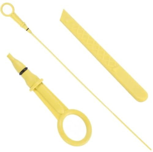 WheatThrive Varilla de medición de aceite, medidor de aceite de motor, para Renault Clio Kangoo Megane II, 524 mm, OEM 7701060940 7701067122, plástico amarillo