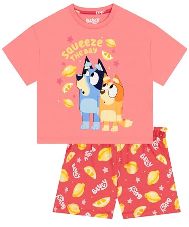 Bluey Pyjamas, Bingo Pyjamasset För Flickor, sommarpyjamas Med Kort ärm Och Shorts, Rosa 98
